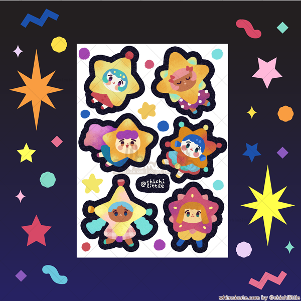 Star Girls Sticker Sheet