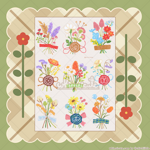 Oil Pastel Wildflowers Sticker Sheet