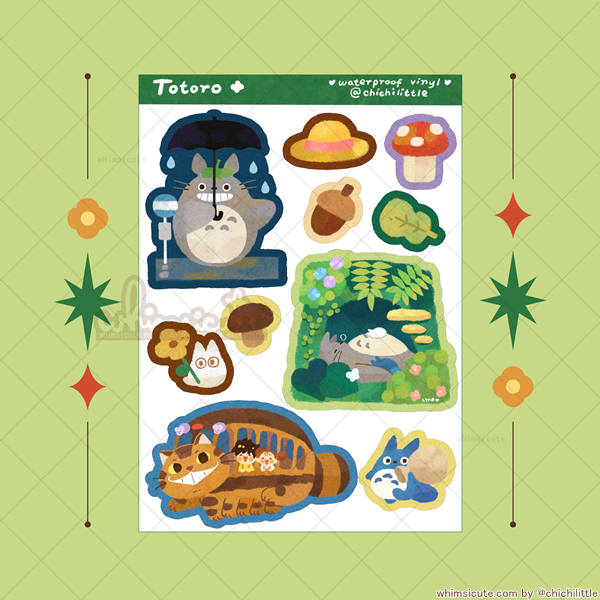 Totoro - Waterproof Sticker Sheet
