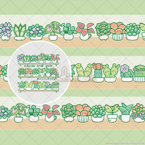 Plants and Pots - Washi Tape