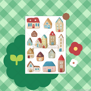 Clay Tiny Houses Sticker Sheet