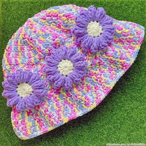 Crocheted Bucket Hat - Candy Lilac