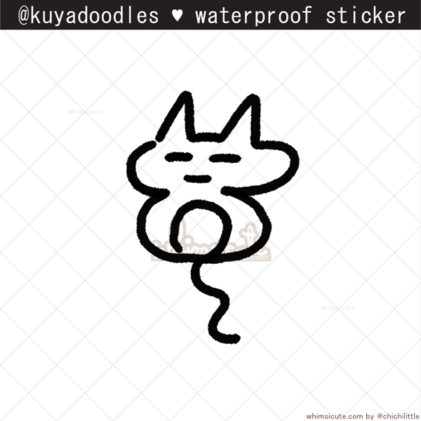 kuyadoodles - Cat Balloon Waterproof Sticker