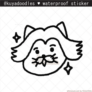 kuyadoodles - Handsome Cat Waterproof Sticker