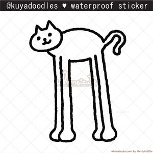kuyadoodles - Tall Cat Waterproof Sticker
